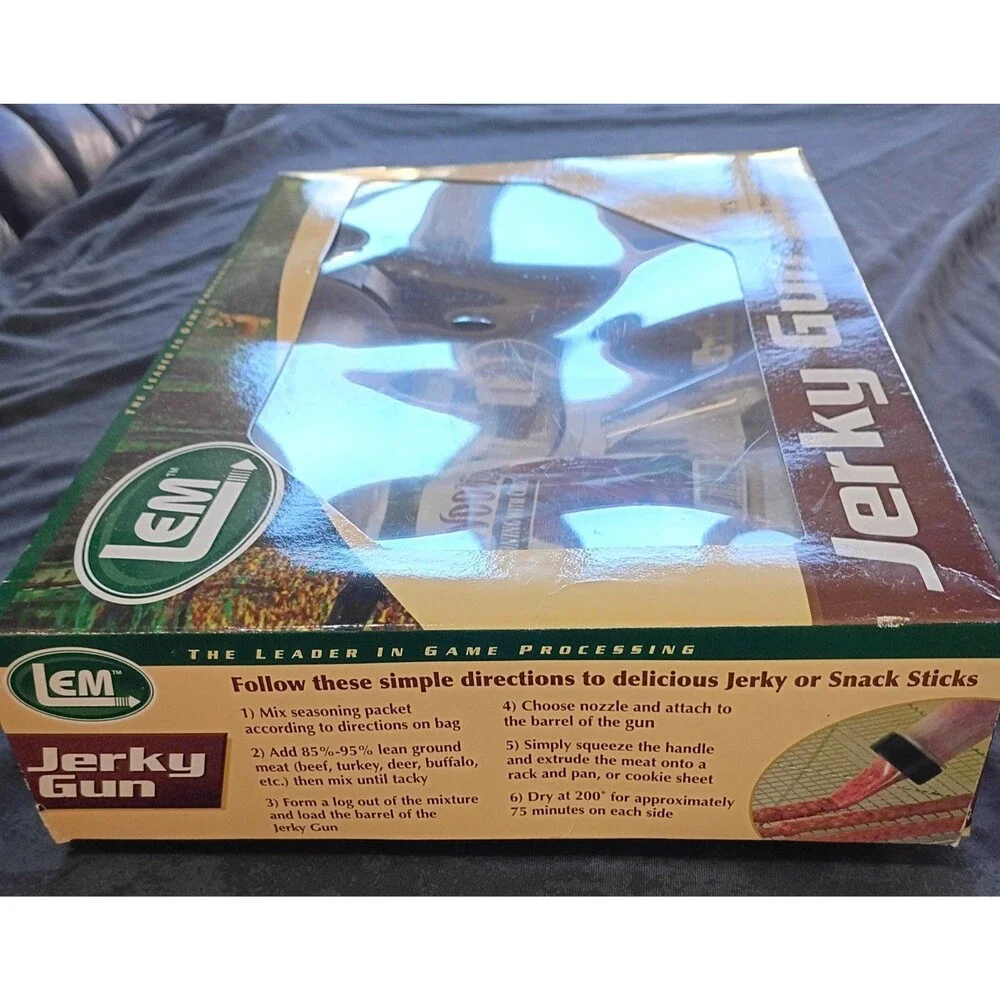 LEM Manual Jerky Gun Kit w/ Backwoods Jerky Seasoning, Model 6050 Black
